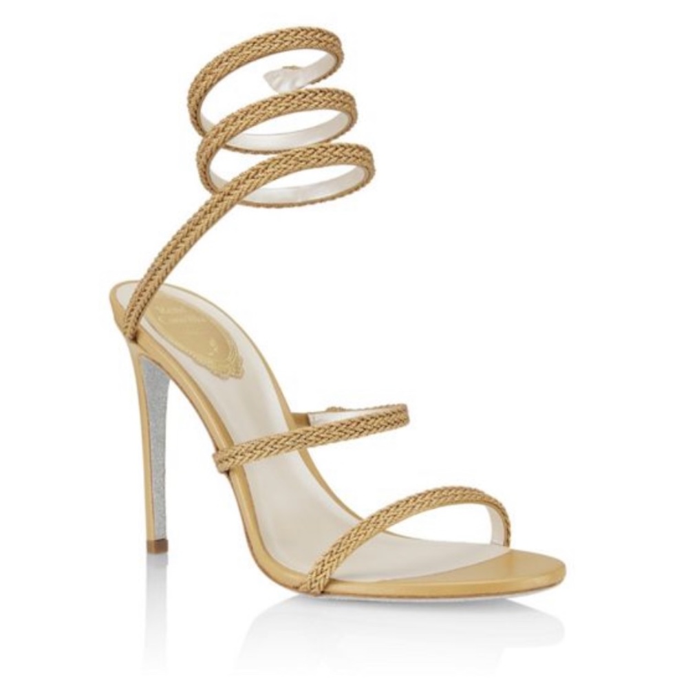 Rene Caovilla Cleo Raffia Wrap Sandals